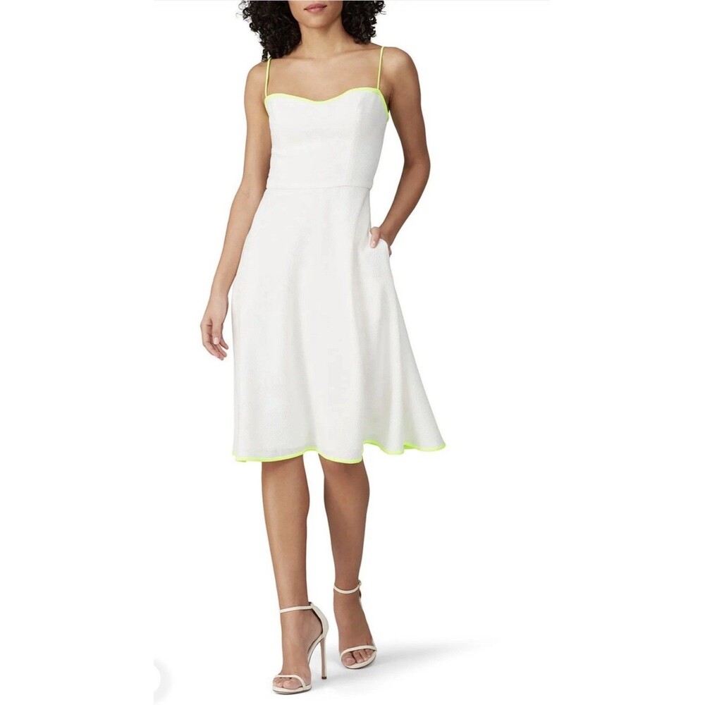 Black Halo White Quill Dress Size 6